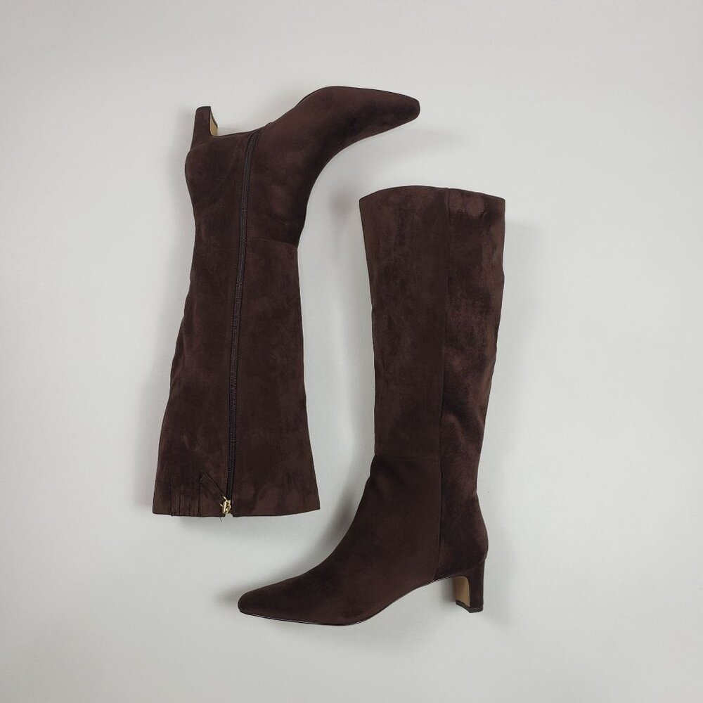 J.Crew Factory Sueded Snip-Toe Tall Boots Women's Size 9M Dark Walnut - Picture 14 of 16